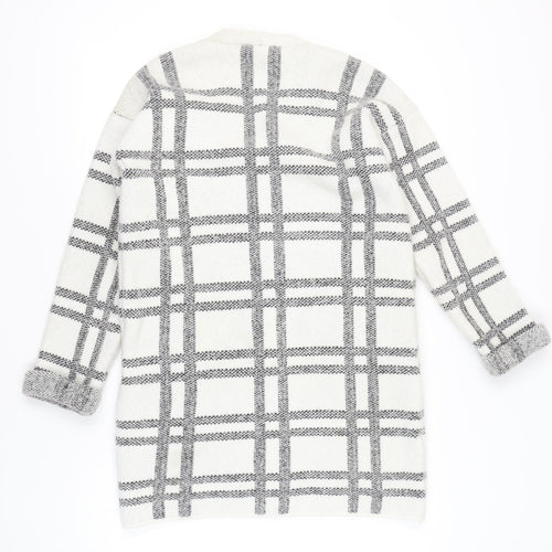 Marks and Spencer Womens Ivory Check Cardigan Size M Knitwear