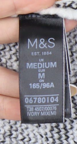 Marks and Spencer Womens Ivory Check Cardigan Size M Knitwear