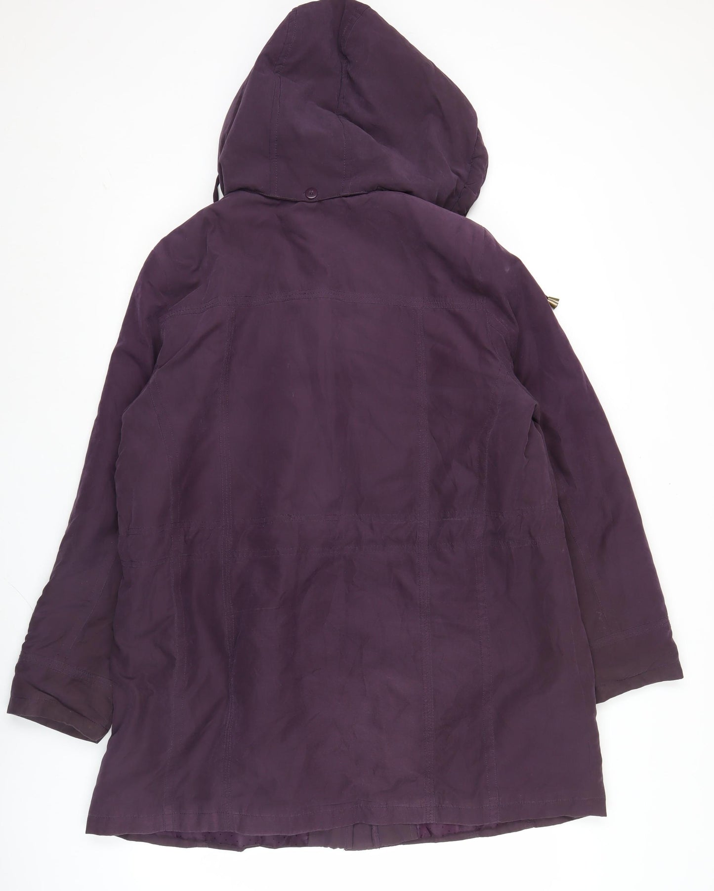 Bm Womens Purple Parka Coat Hooded Mid-Length Size M