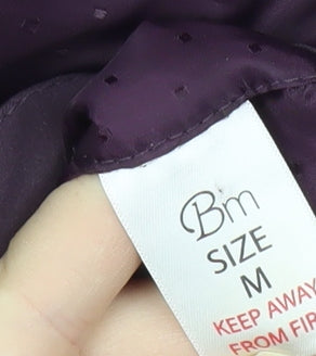 Bm Womens Purple Parka Coat Hooded Mid-Length Size M