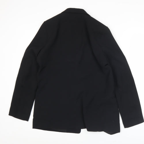 H&M Women Black Blazer UK 10 Regular Fit Workwear Jacket