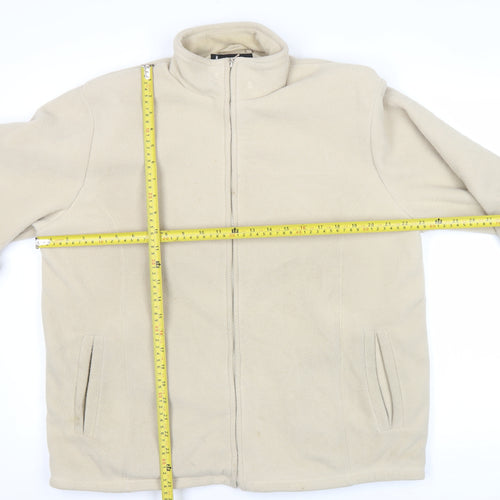 Active Womens Beige Fleece Full Zip Jacket Size M Regular
