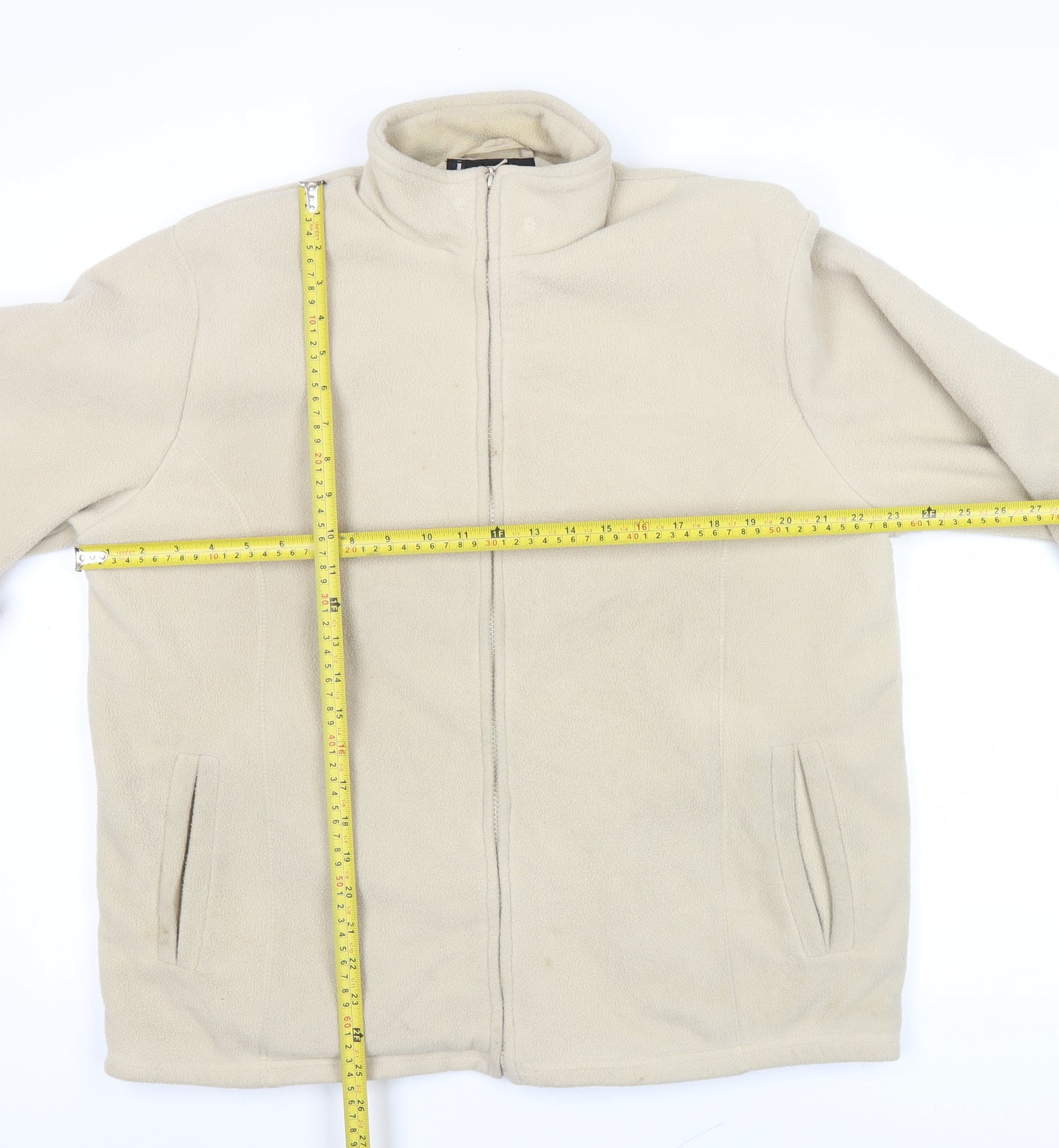 Active Womens Beige Fleece Full Zip Jacket Size M Regular