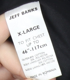 Jeff Banks Men’s Black XL 46" Cotton Blend Jacket Casual Workwear