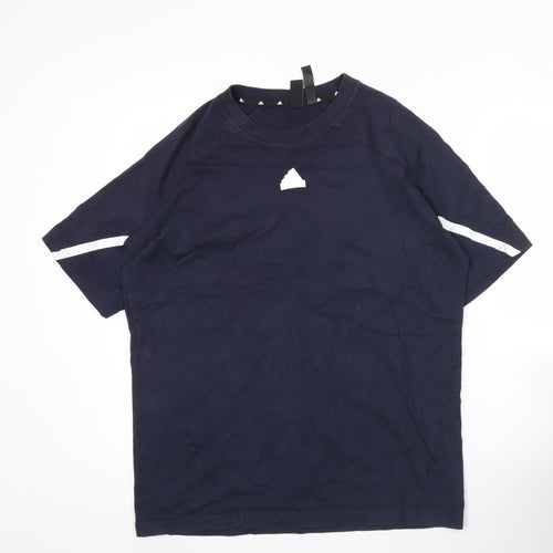 Adidas Men’s Blue M Short Sleeve Sports Cotton T-Shirt