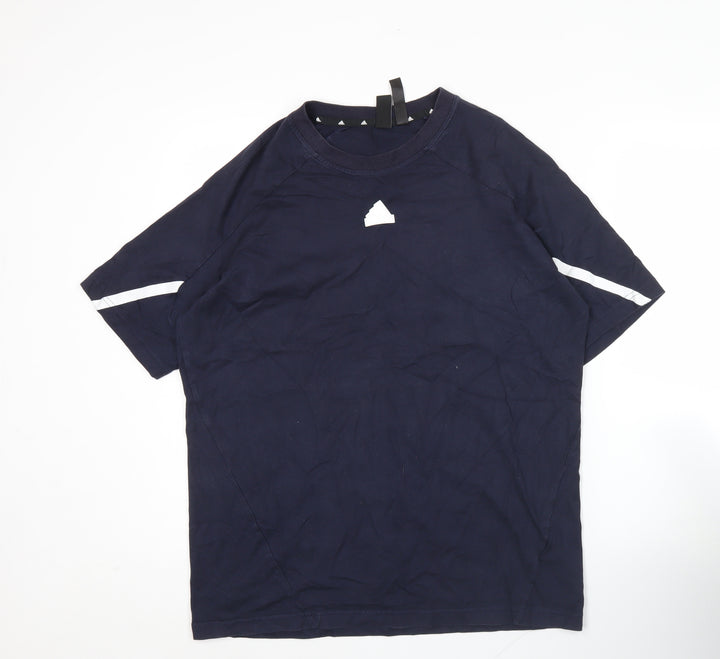 Adidas Men’s Blue M Short Sleeve Sports Cotton T-Shirt