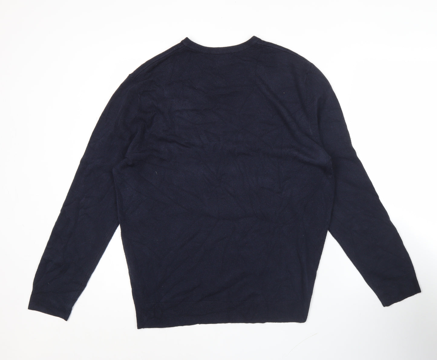 Debenhams Men’s Blue Acrylic V-Neck Pullover Jumper L