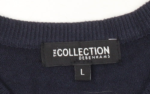 Debenhams Men’s Blue Acrylic V-Neck Pullover Jumper L
