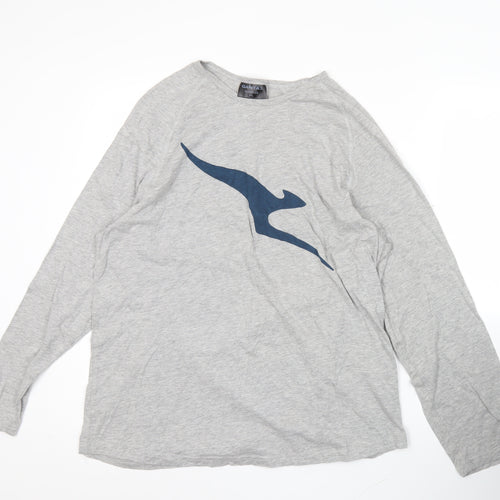 Qantas Men’s Grey Long Sleeve Graphic Travel Shirt Size L