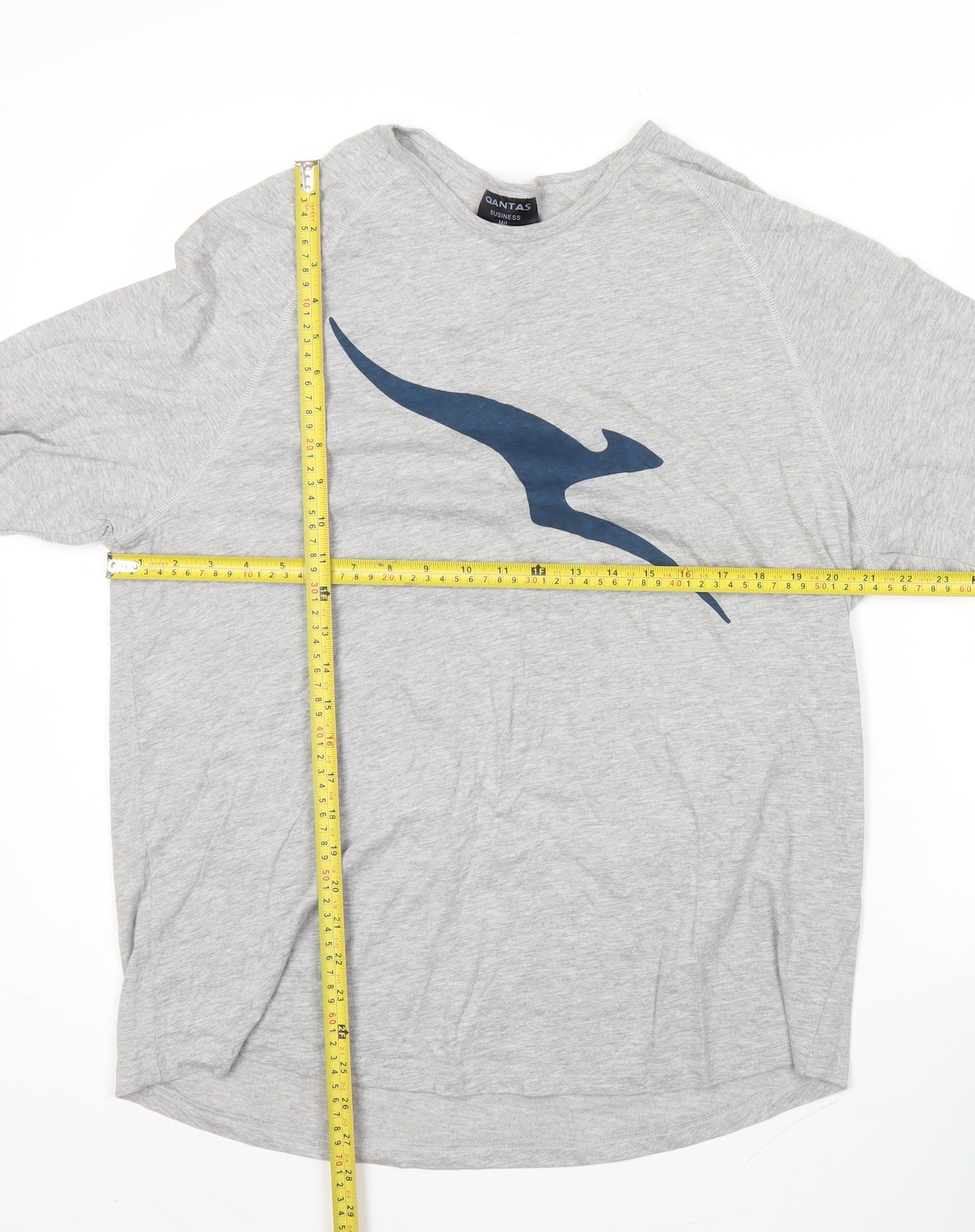 Qantas Men’s Grey Long Sleeve Graphic Travel Shirt Size L