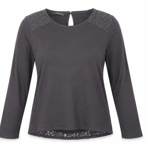 Laura Ashley Womens Black Long Sleeve Lace Blouse UK 8