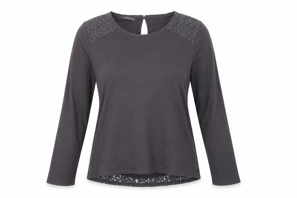 Laura Ashley Womens Black Long Sleeve Lace Blouse UK 8