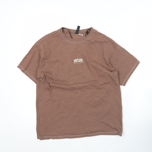 H&M Divided Women’s Brown 2XS Portland Print Basic T-Shirt