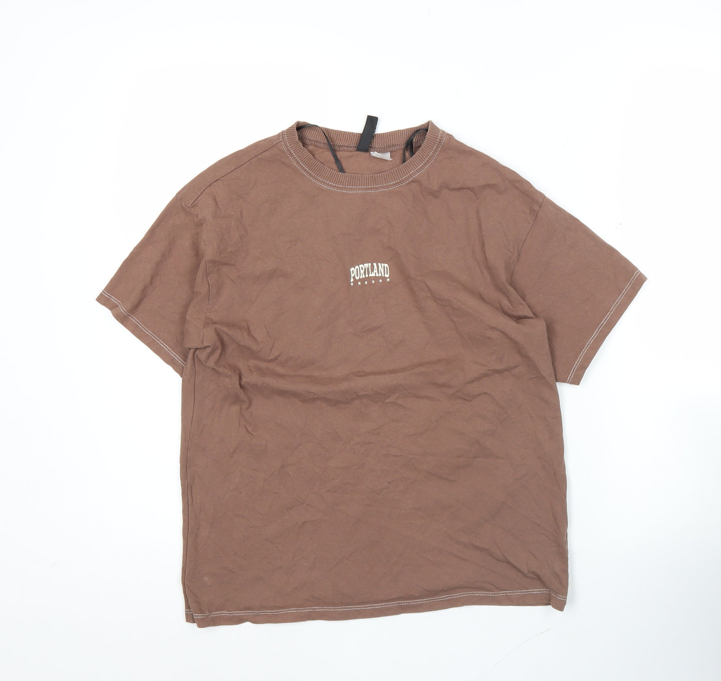H&M Divided Women’s Brown 2XS Portland Print Basic T-Shirt