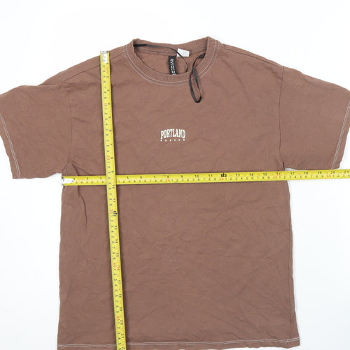 H&M Divided Women’s Brown 2XS Portland Print Basic T-Shirt