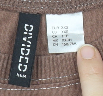 H&M Divided Women’s Brown 2XS Portland Print Basic T-Shirt