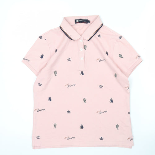 1881 Harry Boys Pink Polo Shirt Age 14 Graphic Crown Cactus Print