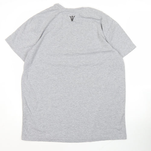 Raw Society Mens Grey XL Logo Crew Neck Short Sleeve T-Shirt