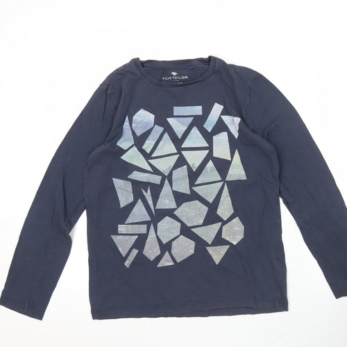 Tom Tailor Boys Blue Long Sleeve Graphic Print Cotton T-Shirt 12-13Y