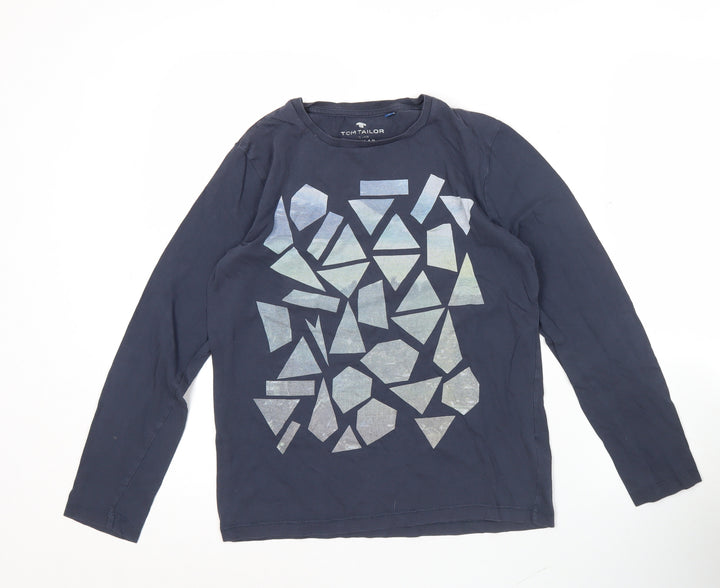 Tom Tailor Boys Blue Long Sleeve Graphic Print Cotton T-Shirt 12-13Y