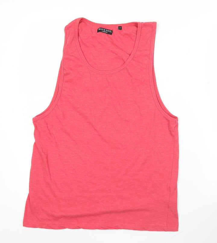 Brave Soul Womens Pink Tank Top S Basic Casual Summer Jersey