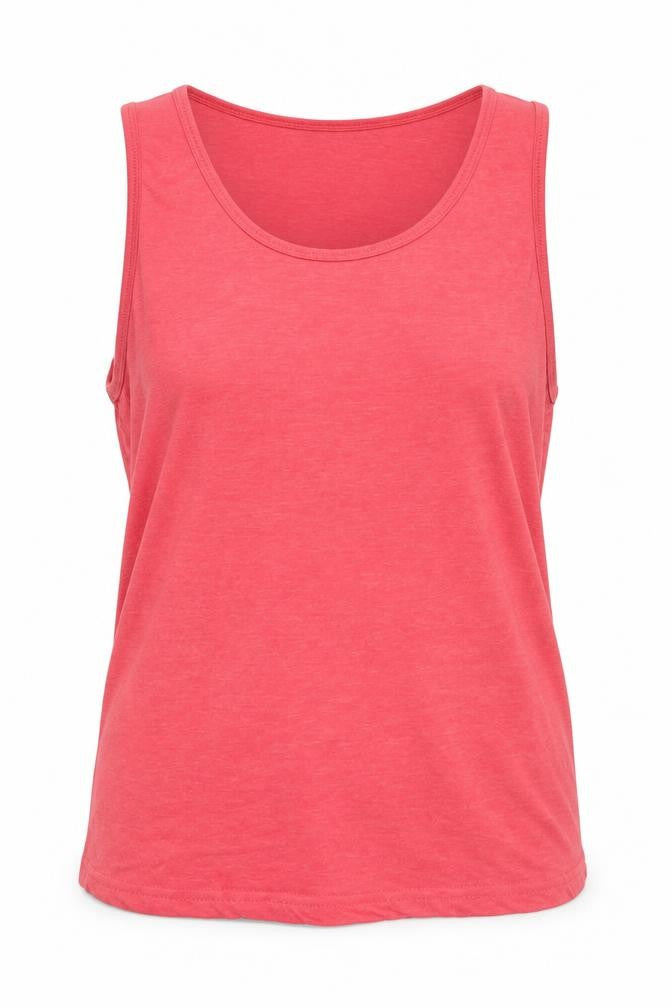 Front view of Brave Soul women’s pink tank top s basic casual summer jersey