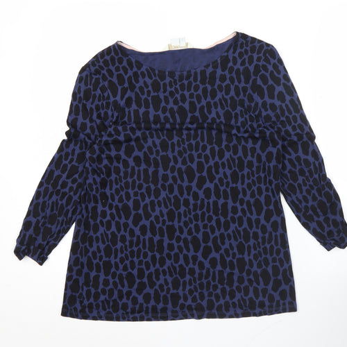 Boden Women’s Blue Animal Print Tunic Blouse UK 12 Long Sleeve