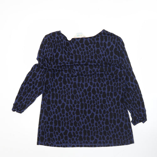 Boden Women’s Blue Animal Print Tunic Blouse UK 12 Long Sleeve
