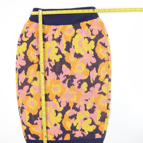Chi Chi Women’s Multicoloured Floral Knit Pencil Skirt M