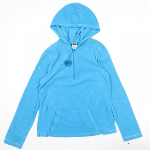 Joe Boxer Womens Blue Medium Pullover Hoodie Fleece 1/2 Zip