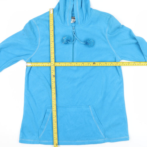Joe Boxer Womens Blue Medium Pullover Hoodie Fleece 1/2 Zip