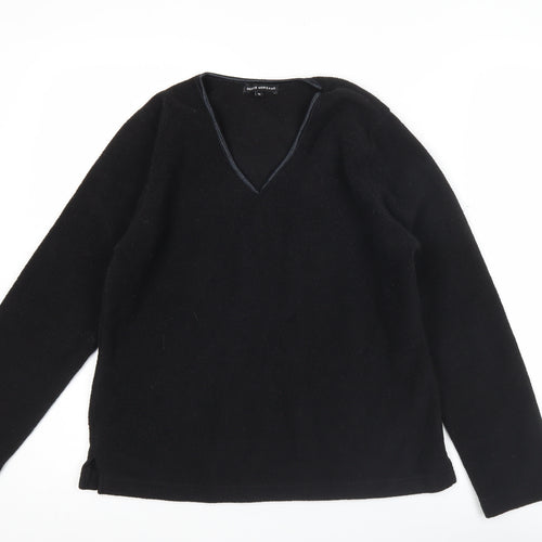 Debie Morgan Womens Black V-Neck Pullover Sweatshirt Size M