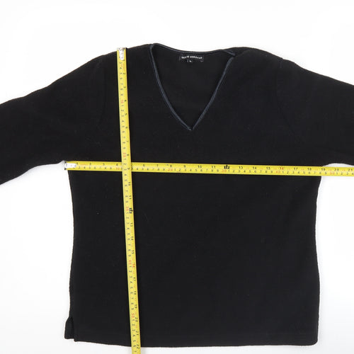 Debie Morgan Womens Black V-Neck Pullover Sweatshirt Size M