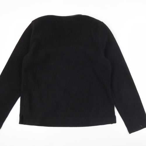 Debie Morgan Womens Black V-Neck Pullover Sweatshirt Size M