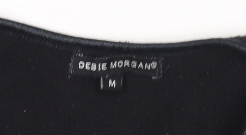 Debie Morgan Womens Black V-Neck Pullover Sweatshirt Size M