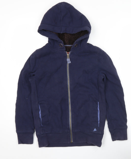 Johnnie b Girls Blue Full Zip Hoodie 9-10 Years Cotton Fleece Winter Jacket