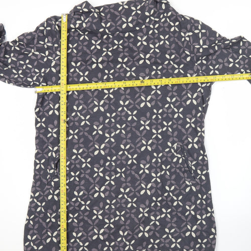White Stuff Women’s Grey Geometric Cotton Shift Dress Size 14