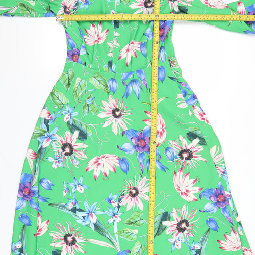 H&M Women’s Multicoloured Floral Fit & Flare Dress Size 8