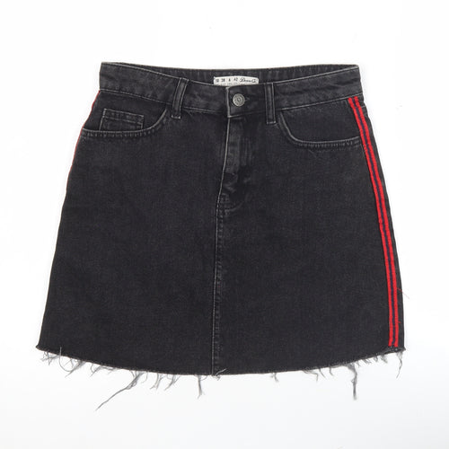 Denim Co Womens Black A-Line Denim Mini Skirt Size 10
