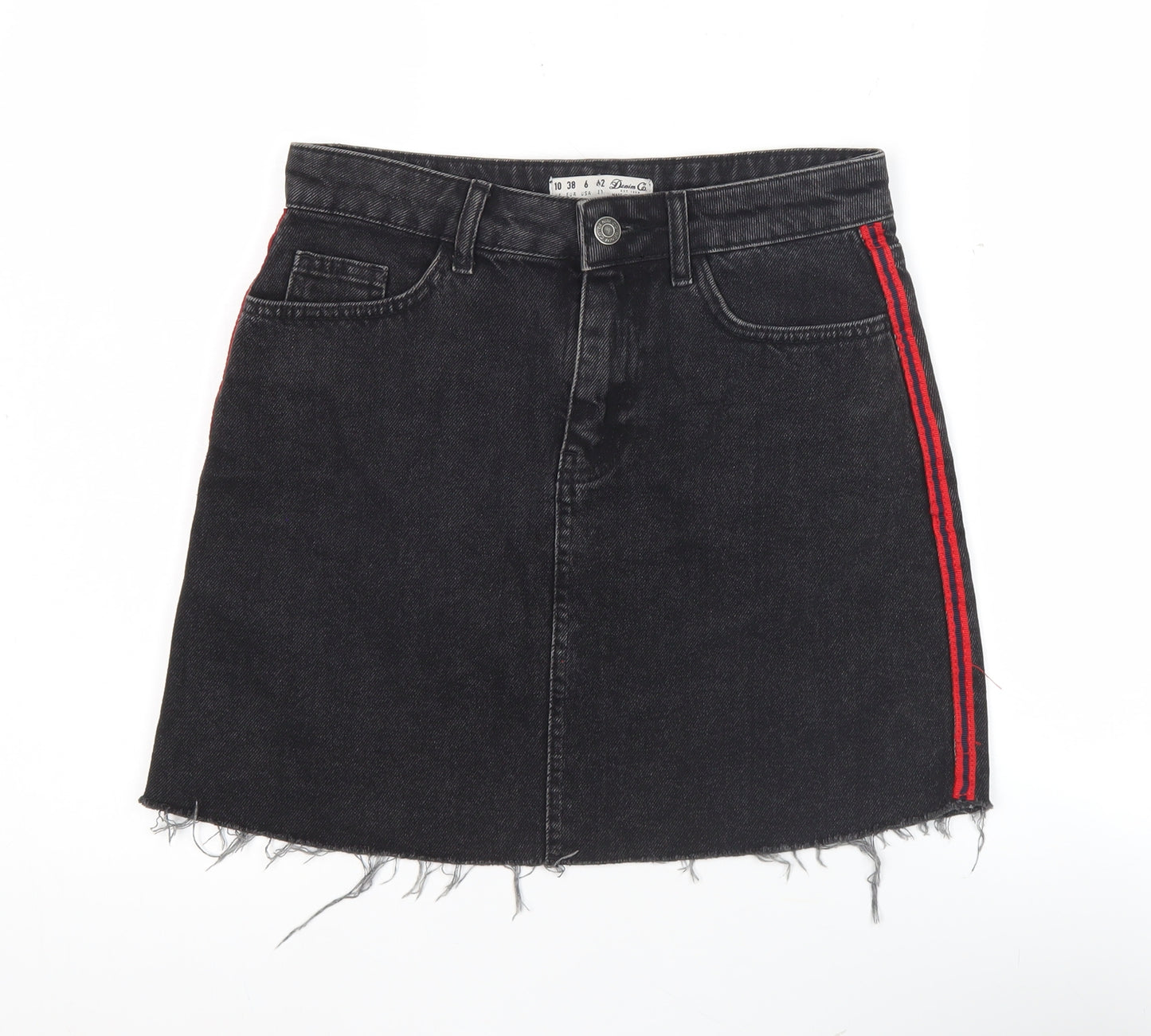 Denim Co Womens Black A-Line Denim Mini Skirt Size 10