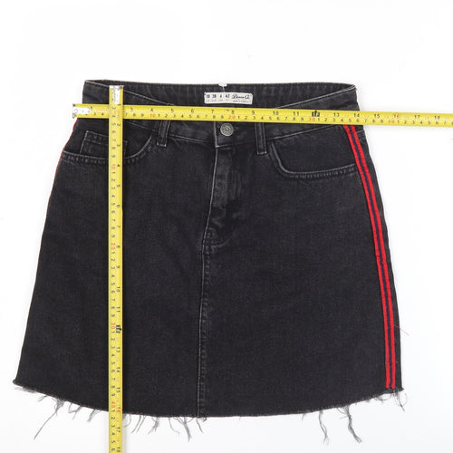 Denim Co Womens Black A-Line Denim Mini Skirt Size 10