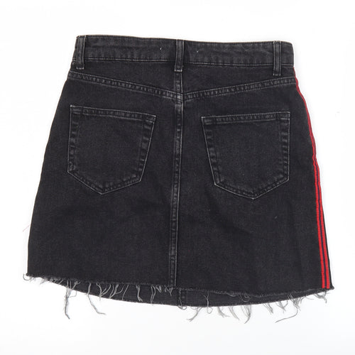 Denim Co Womens Black A-Line Denim Mini Skirt Size 10