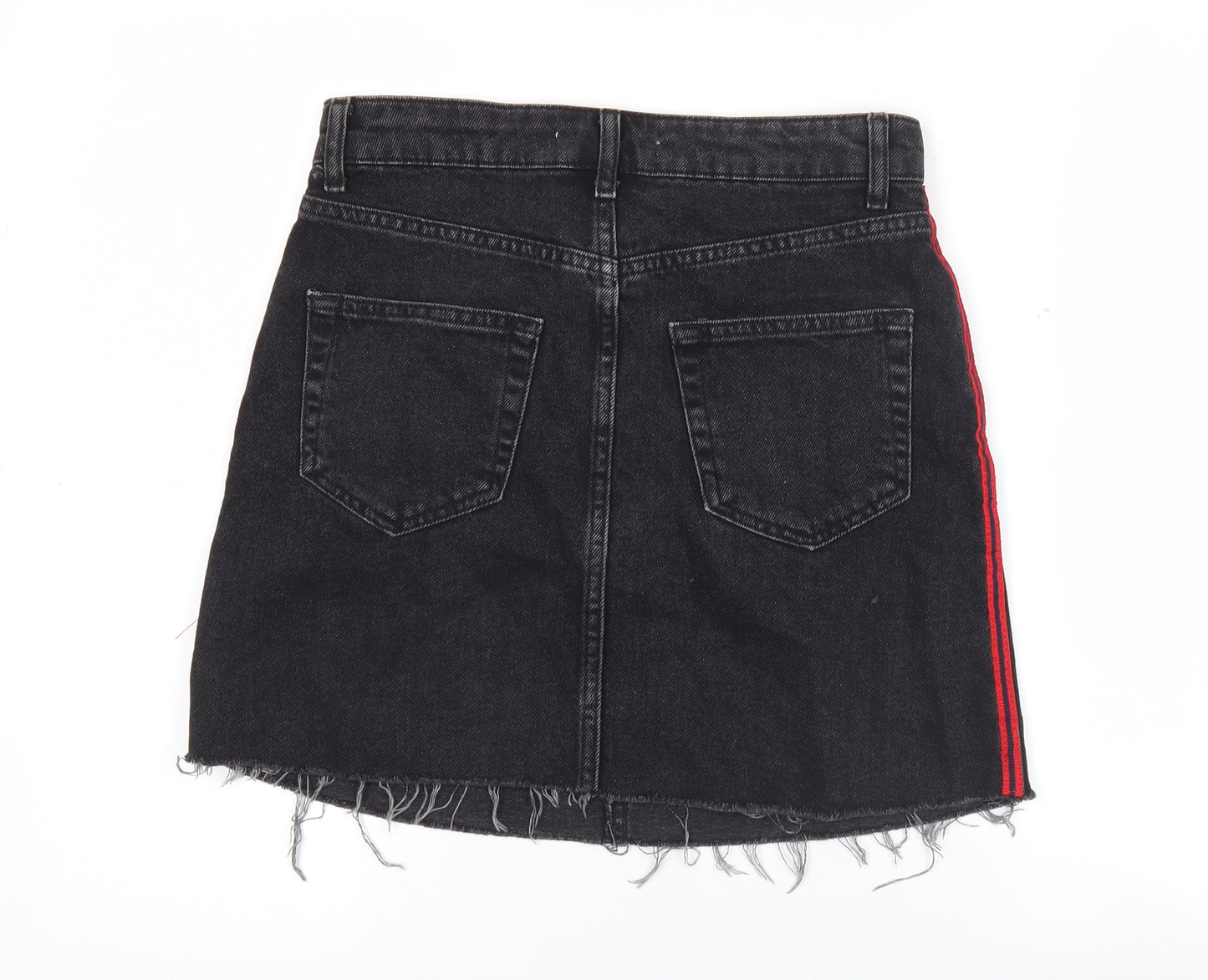 Denim Co Womens Black A-Line Denim Mini Skirt Size 10