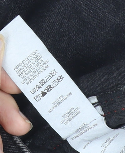 Denim Co Womens Black A-Line Denim Mini Skirt Size 10