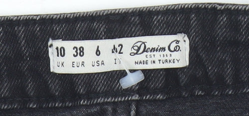 Denim Co Womens Black A-Line Denim Mini Skirt Size 10