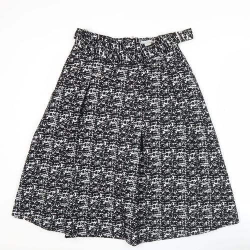 H&M Women’s Black A-Line Skirt Size 10 Geometric Knee Length