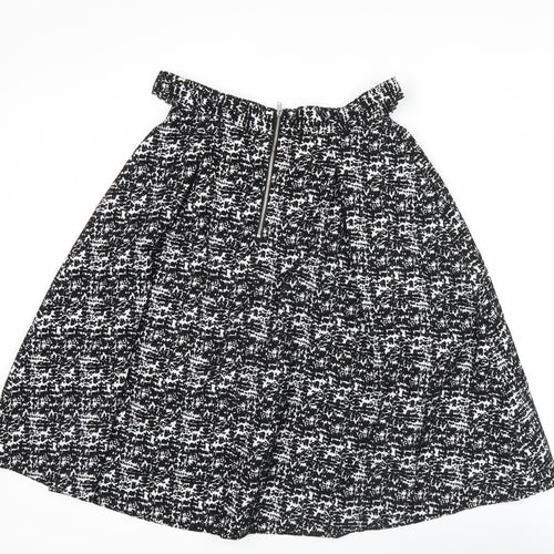 H&M Women’s Black A-Line Skirt Size 10 Geometric Knee Length