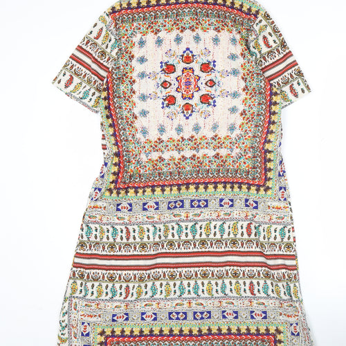 Boohoo Women’s Multicoloured Shirt Dress Size 8 Collared Short Sleeve