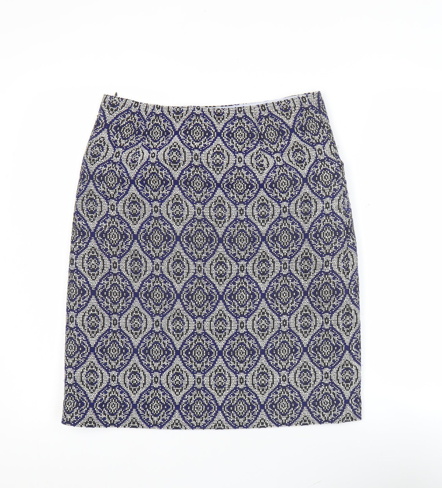 White Stuff Women’s Blue Geometric Pencil Skirt Size 8