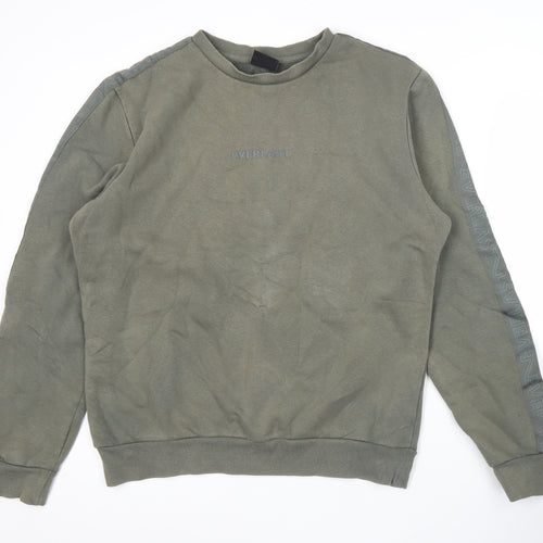 Everlast Mens Green Sweatshirt Small Crew Neck Pullover Logo Sports